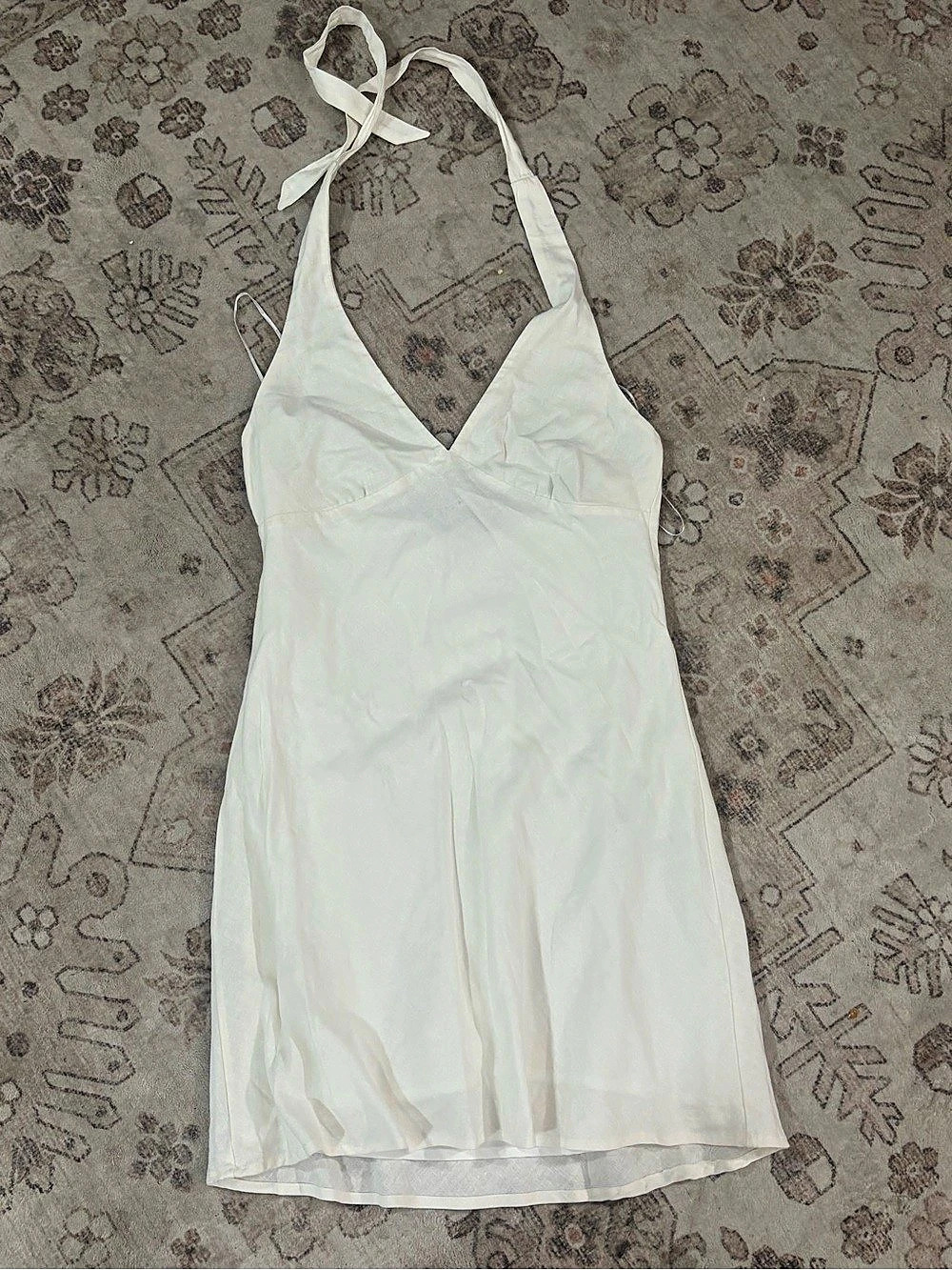 Bershka White Halter Mini Dress Size small Like New